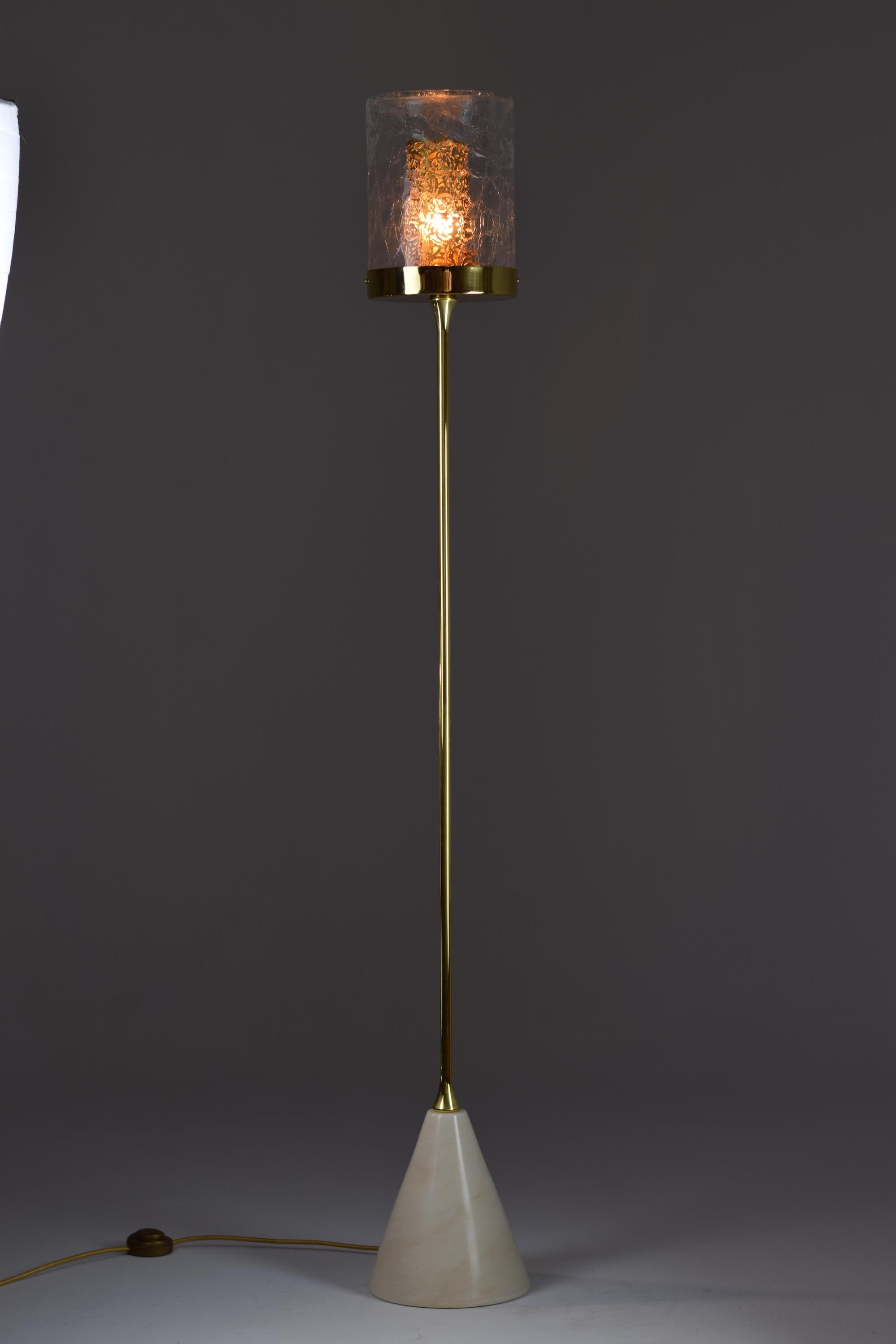 Ido-F4 Brass Floor Lamp with Marble Base and Oriental Cylinder 7