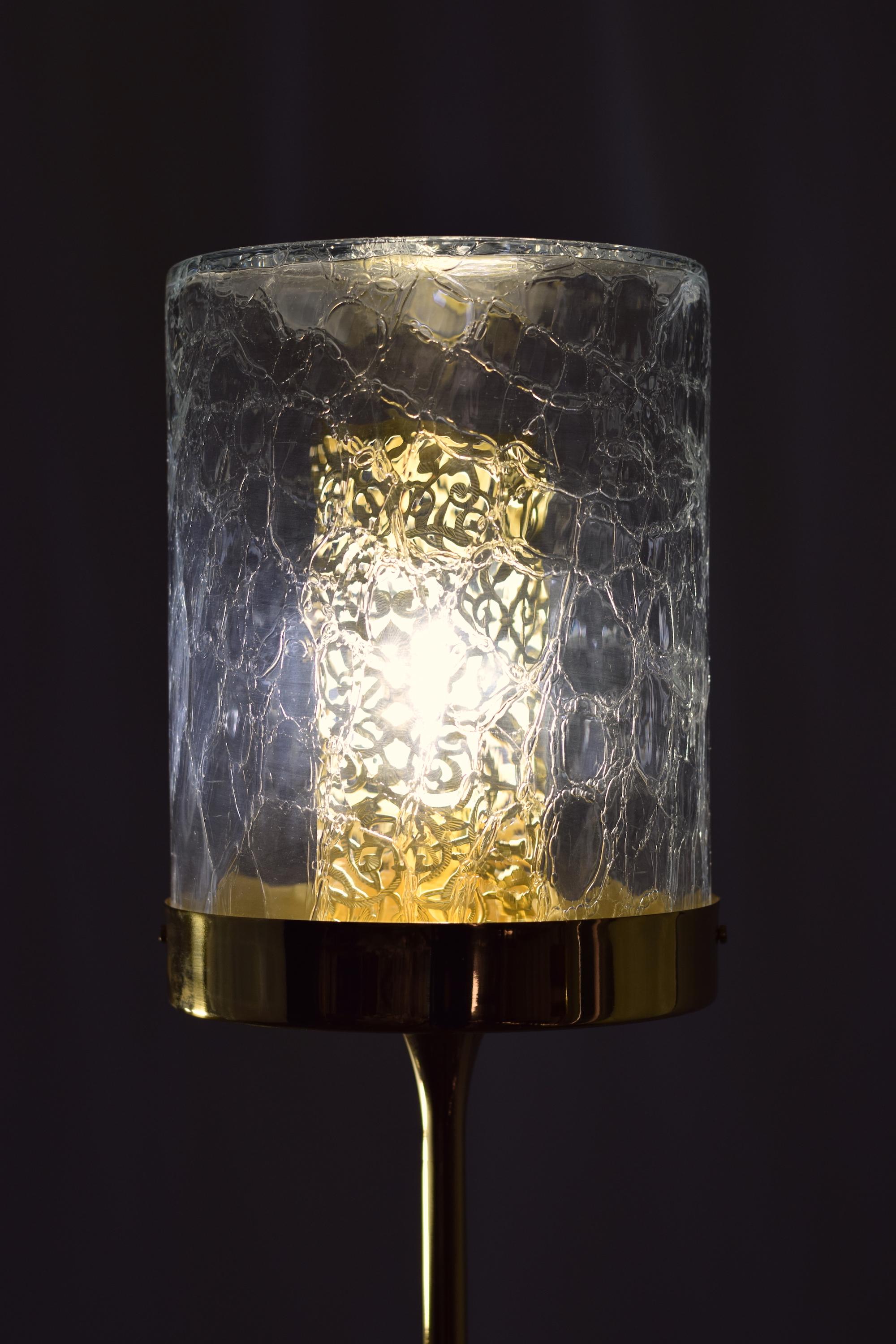 French Ido-F4 Brass Floor Lamp with Marble Base and Oriental Cylinder