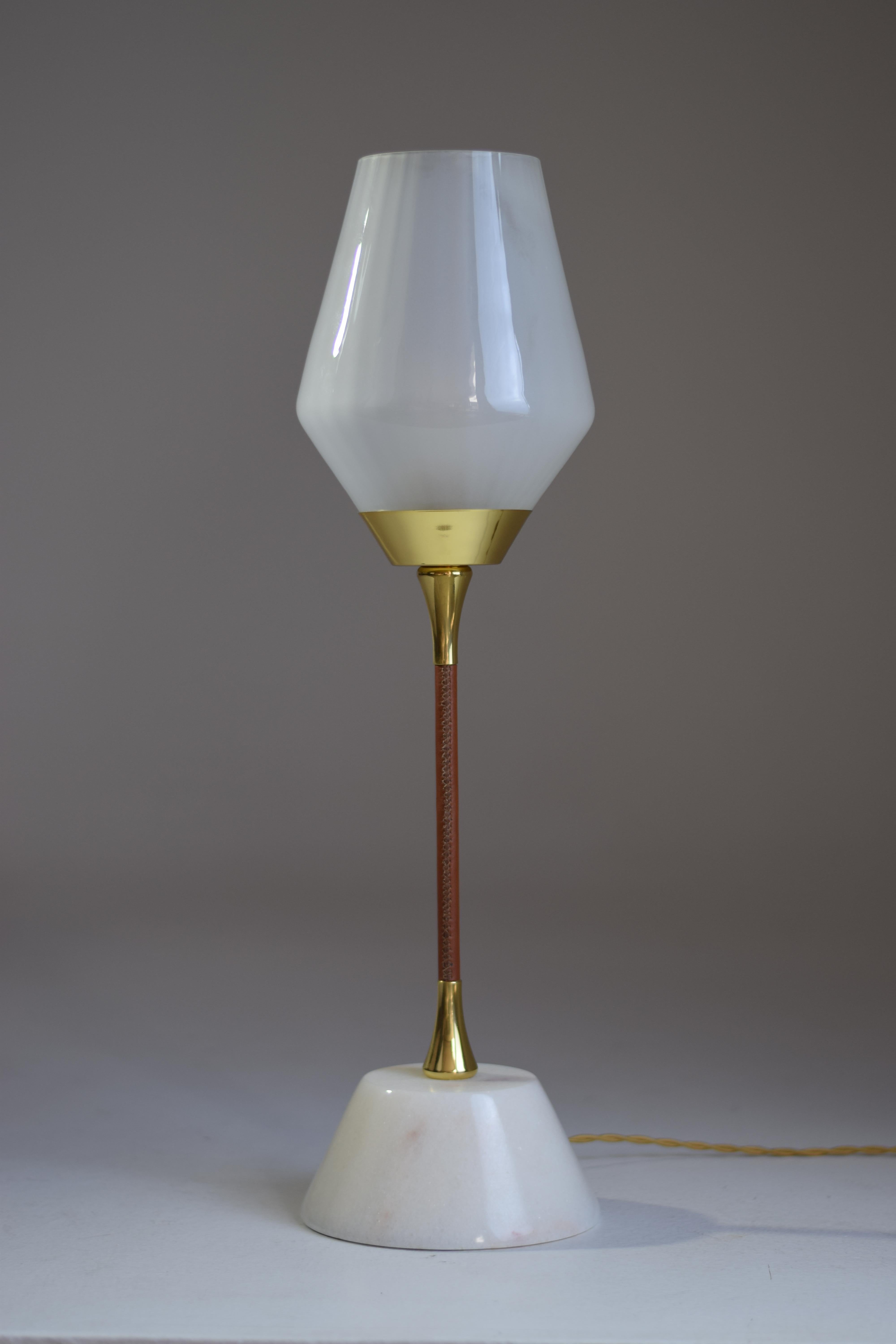 Portuguese Ido-t1 Marble and Glass Table Lamp For Sale