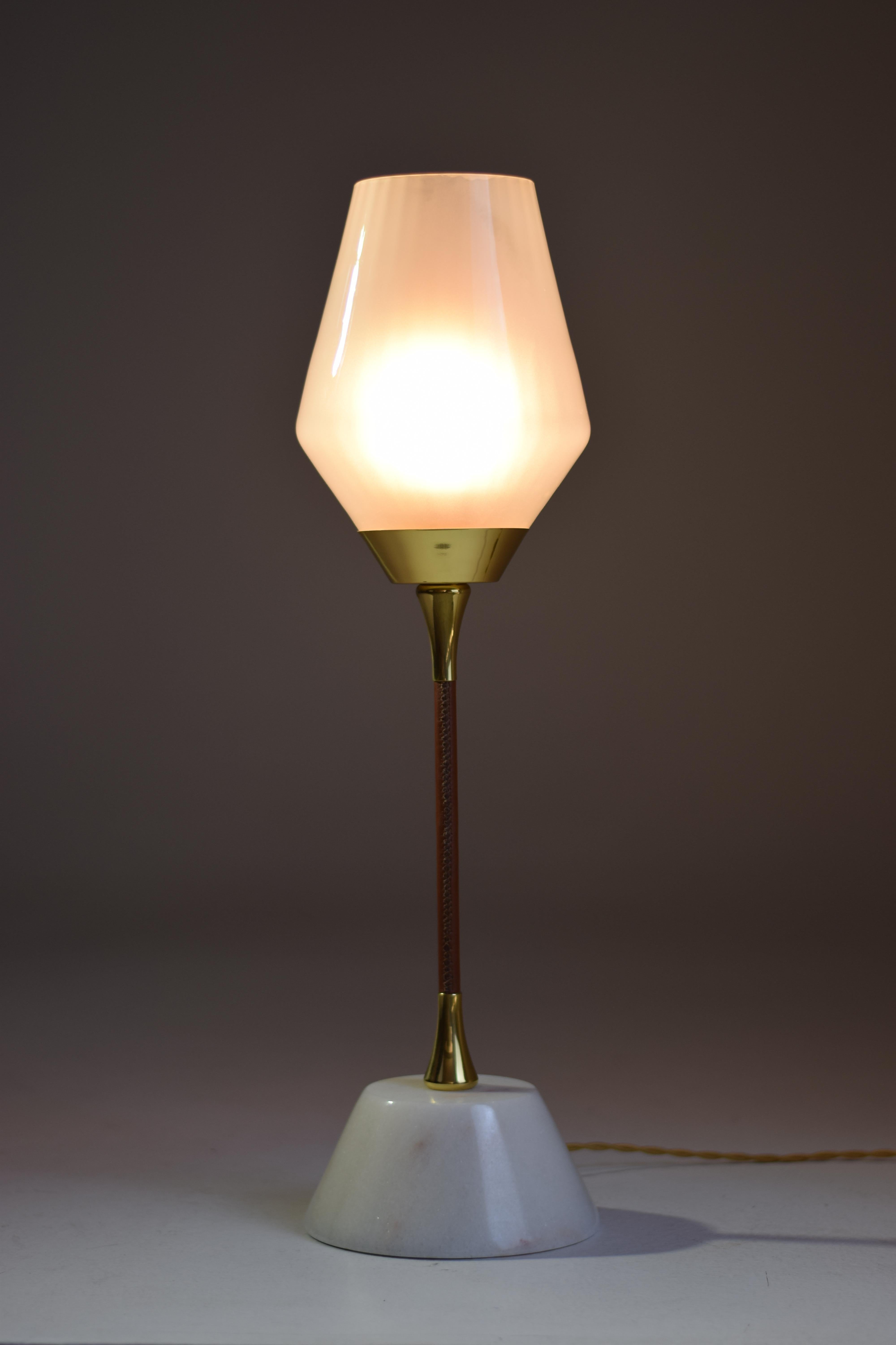 Brass Ido-t1 Marble and Glass Table Lamp For Sale