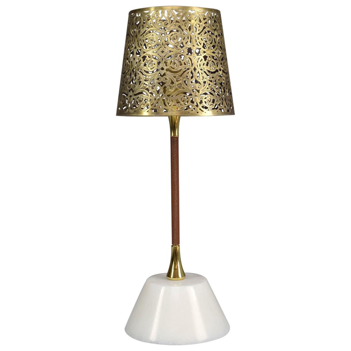 IDO-T1O Openwork Brass Table Lamp, Flow 2 Collection
