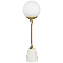 Ido-T3 Marble, Leather and Glass Table Lamp, Flow 2 Collection
