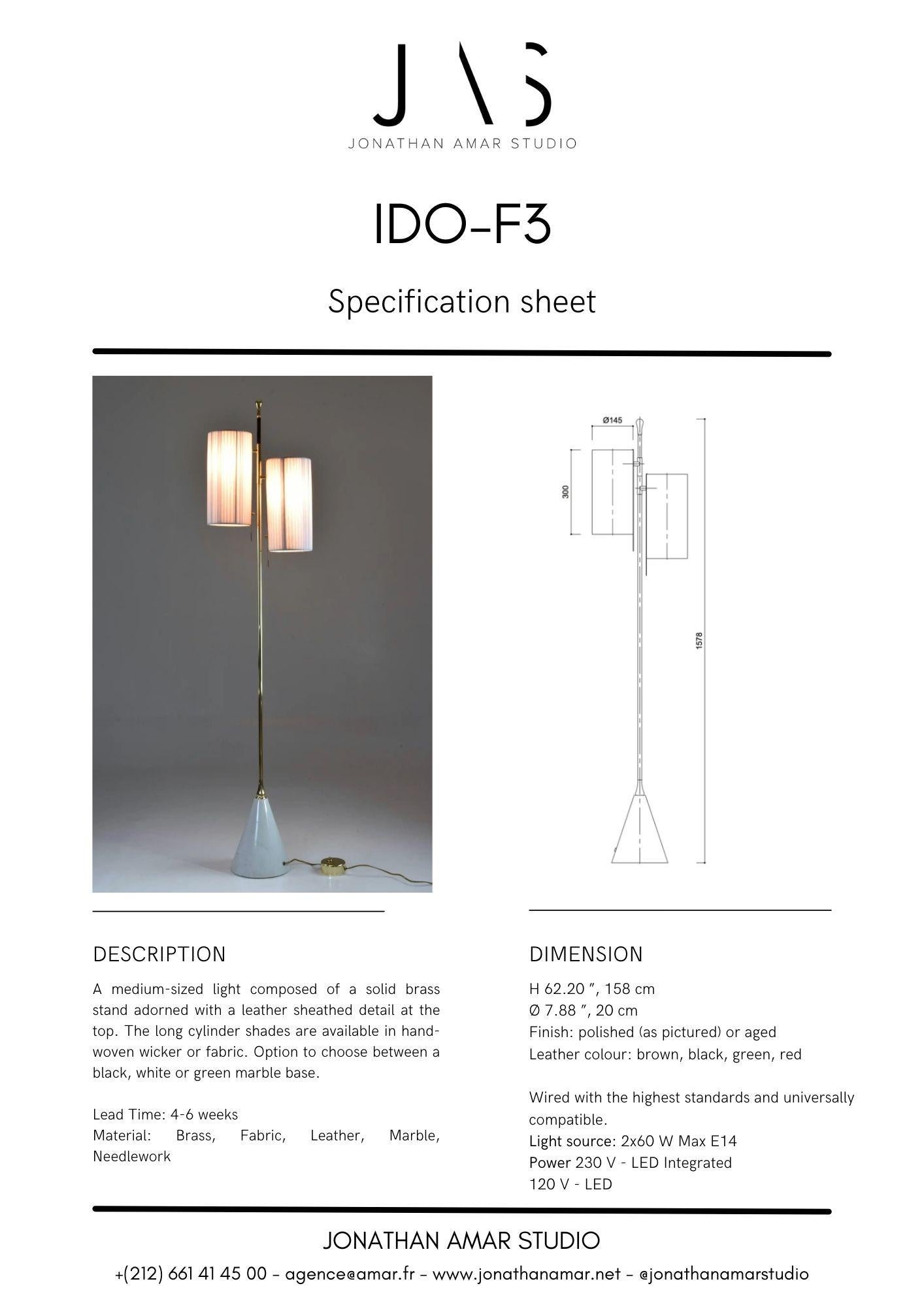 IDO.F3 lampadaire contemporain en laiton et marbre, collection Flow en vente 5