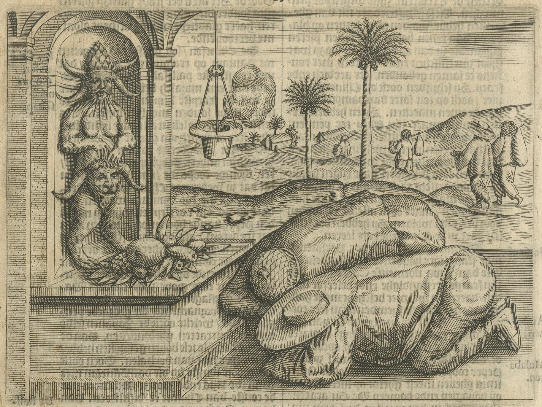 Götzenanbetung in Bantam, aus Pontanus' Geschichte von Amsterdam, 1611 (Niederländisch) im Angebot
