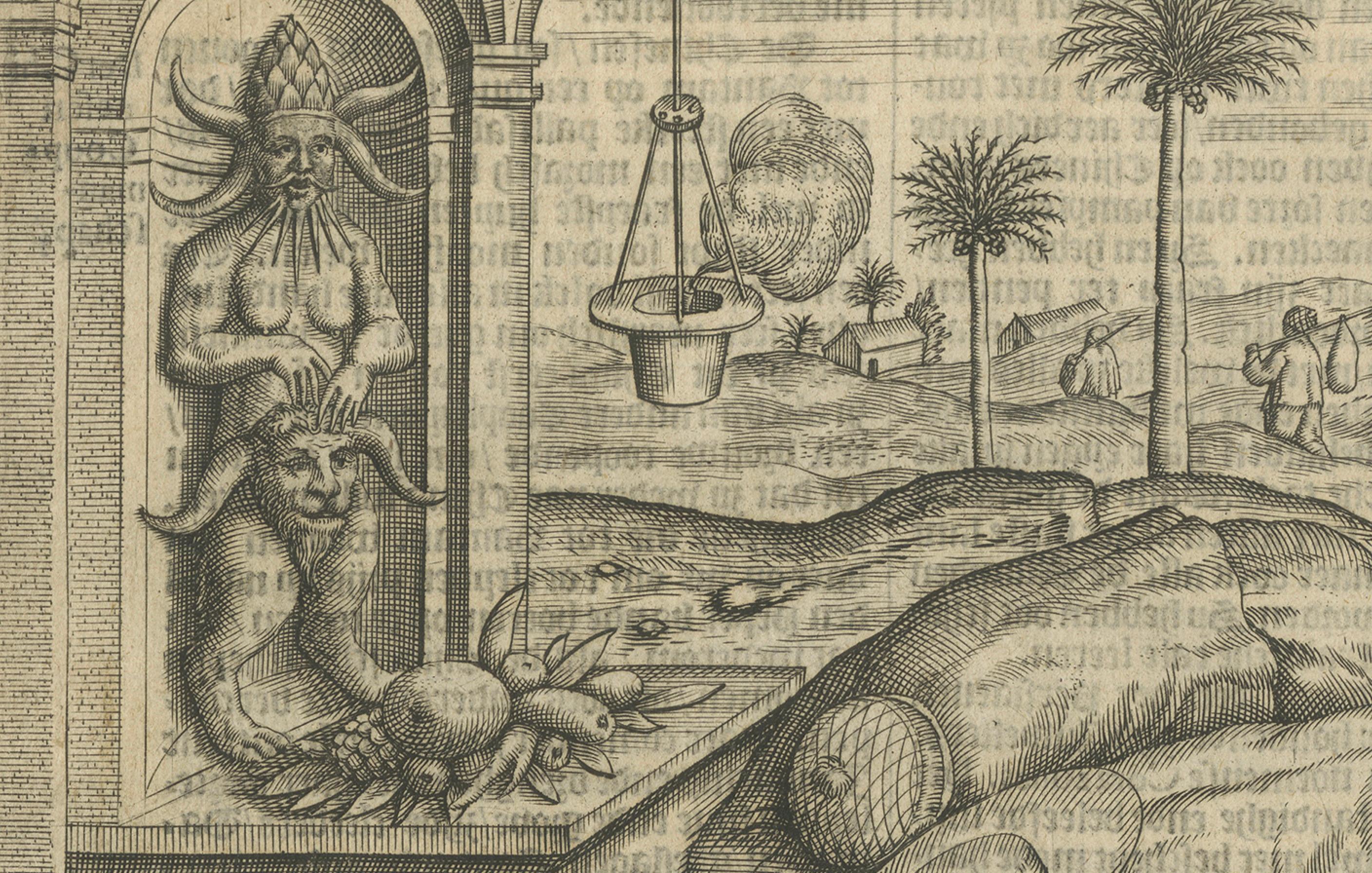 Götzenanbetung in Bantam, aus Pontanus' Geschichte von Amsterdam, 1611 (Graviert) im Angebot