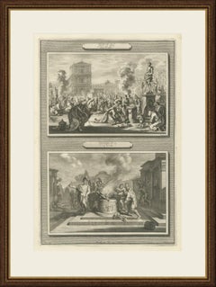 Idolatry of Manasseh and the Piety of King Josiah, Pieter Mortier, circa 1700