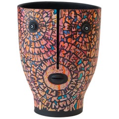 Idole Ceramic Vase Signed both by Dalo and Street Artiste Cumbone