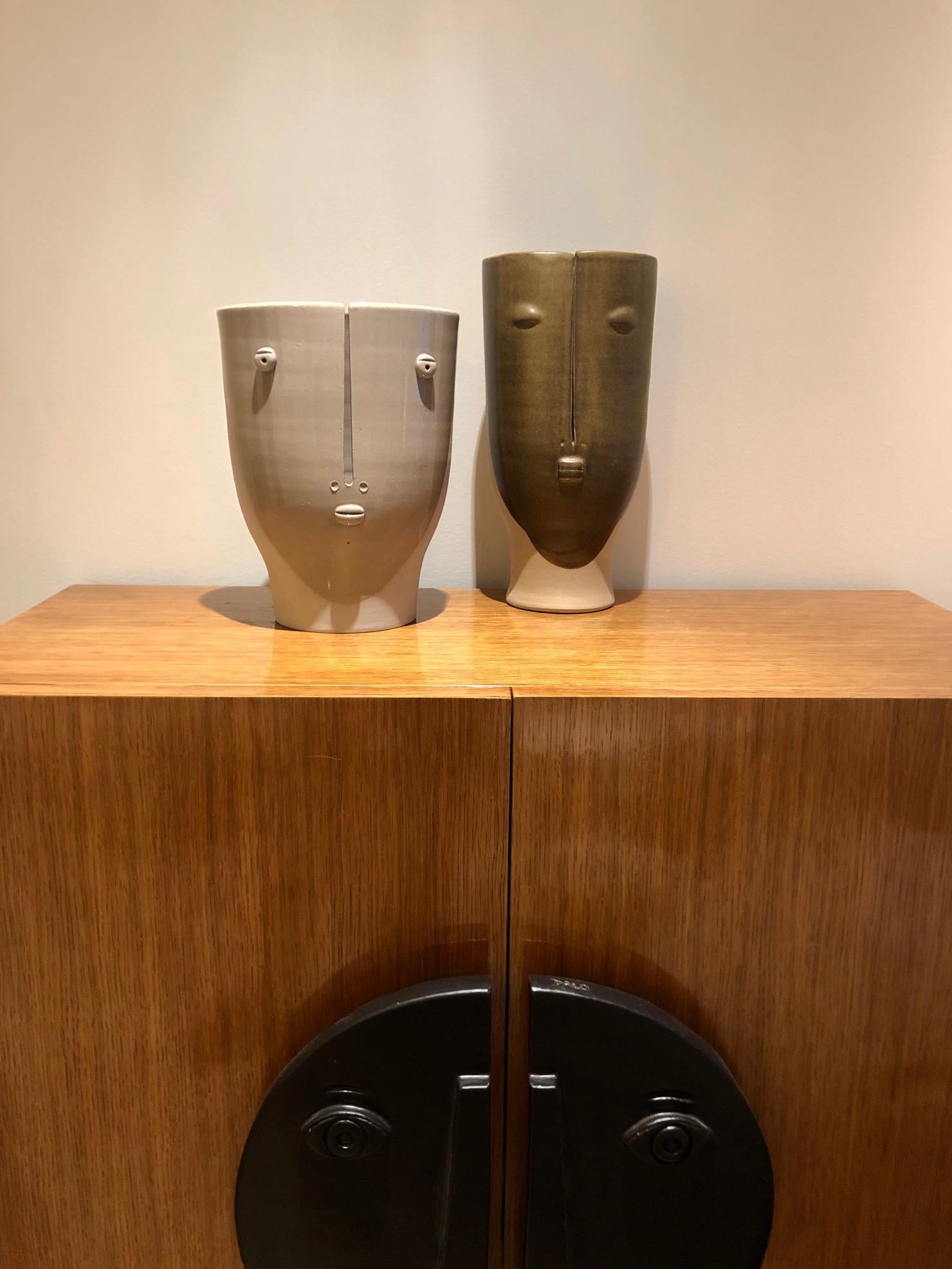 Contemporary Idole Ceramic Vase Signed by Dalo