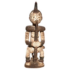 Idoma Ido Nigerian Carved Wood Figure Of A Seated Female 