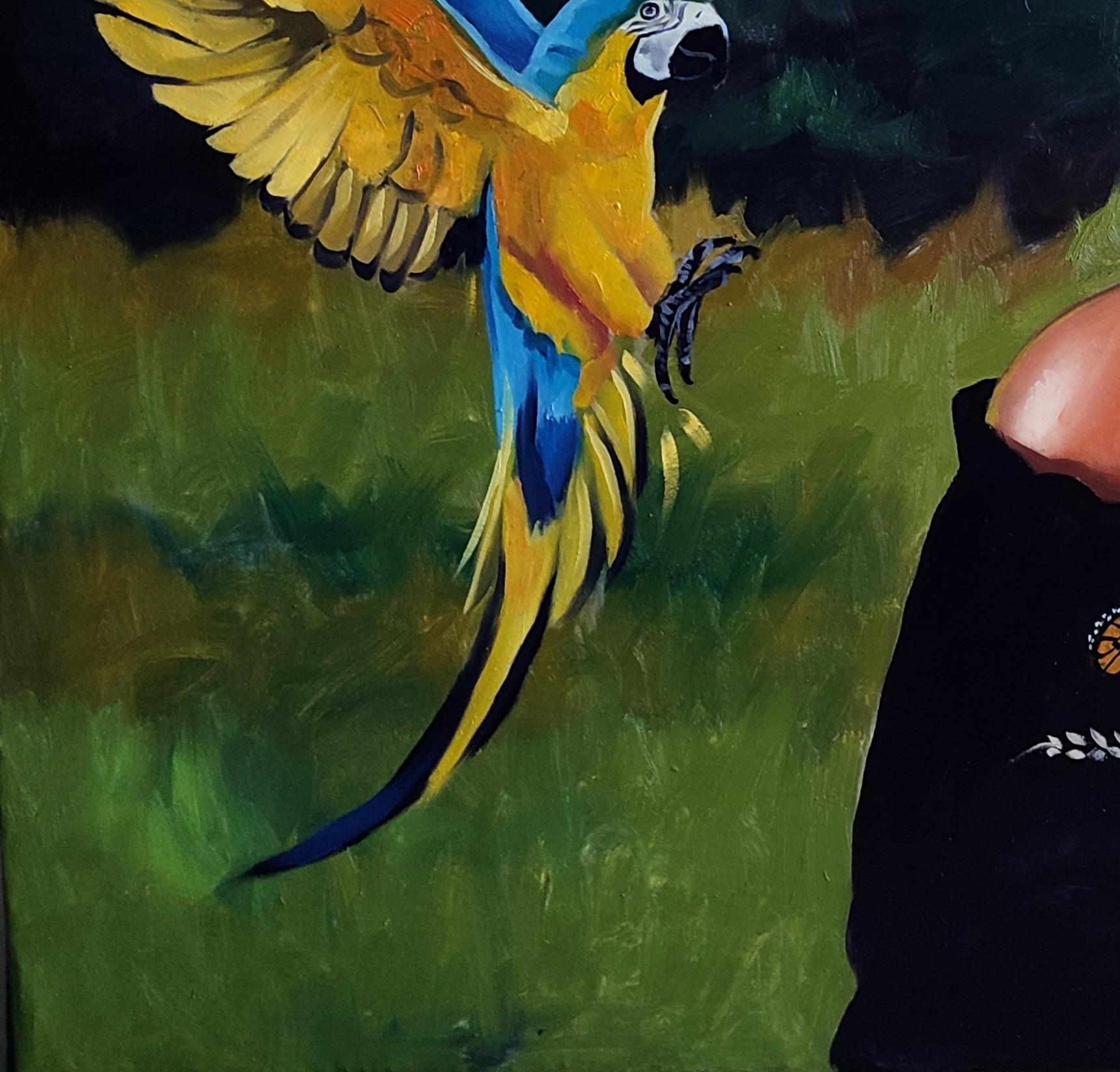 Give Me the Truth, Not Roses - Black Figurative Painting by Idorenyin Umana