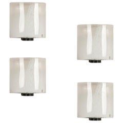 Idra, Murano Glass Set of Four Wall Lamps by Renato Toso, 1982