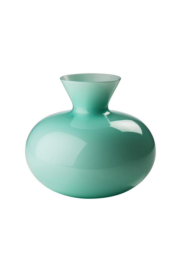 Idria Small Round Glass Vase in Mint Green by Venini For Sale at 1stdibs
