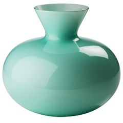 Idria Small Round Glass Vase in Mint Green by Venini