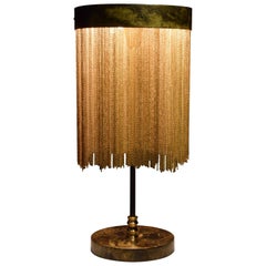 IDRIA-T3 Brass Chain Table Lamp, Flow 2 Collection
