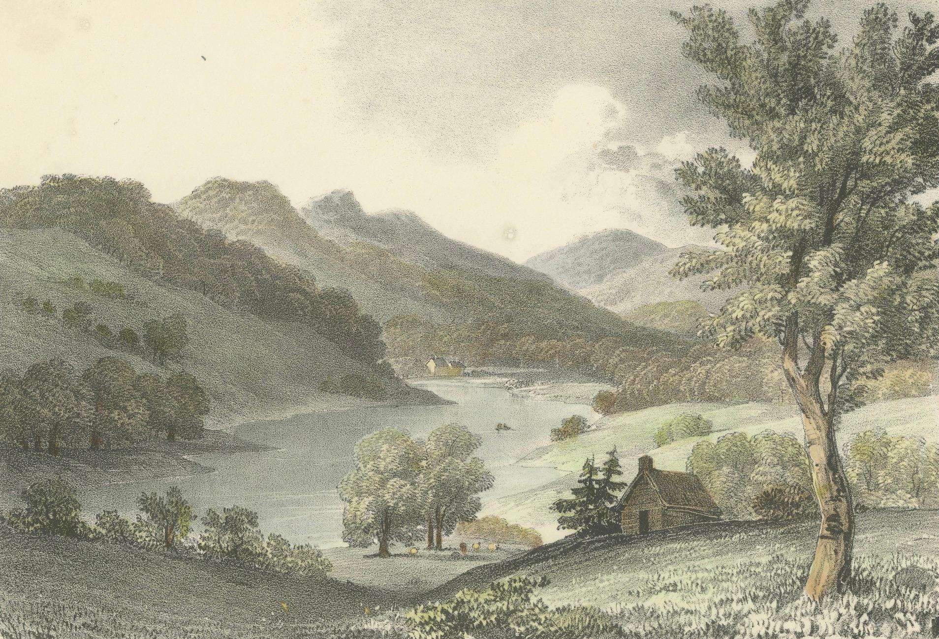 Idyllische Landschaften: Der Kennebecasis-Fluss bei St. John - Eine heitere Aussicht von 1831 (Graviert) im Angebot