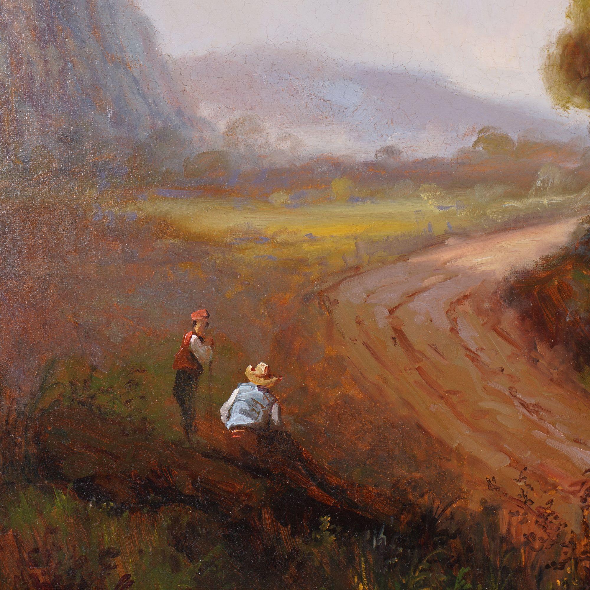 Idyllic summer landscape by A. Puig, 1800's In Excellent Condition For Sale In Kenilworth, IL