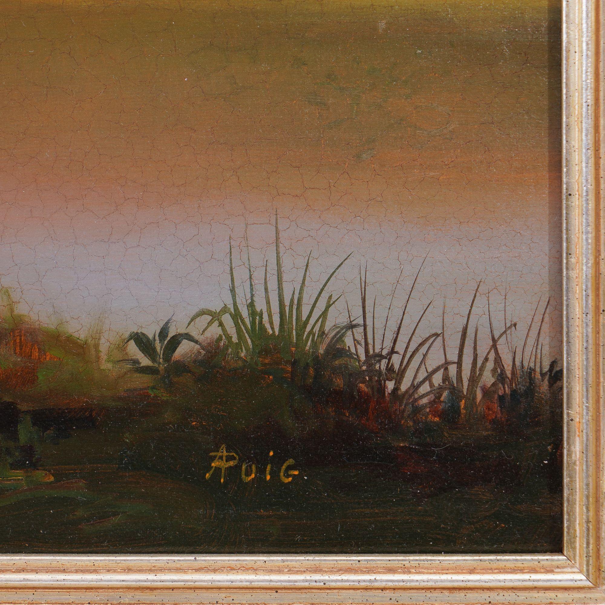 Idyllic summer landscape by A. Puig, 1800's For Sale 1