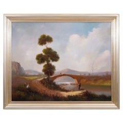 Idyllic summer landscape by A. Puig, 1800's