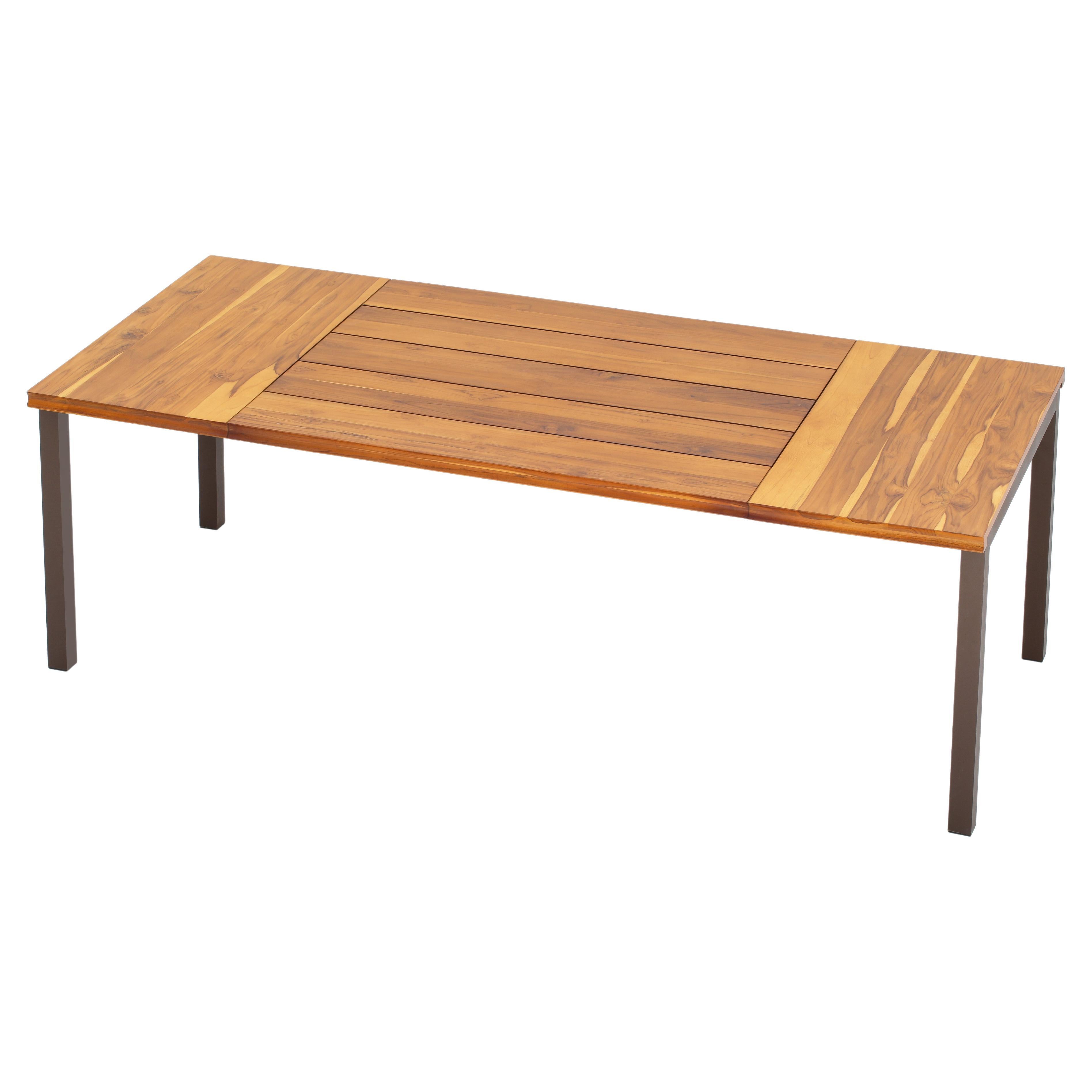 "Iemanjá" Outdoor Dinning Table in Natural Teak Wood and Aluminium For Sale