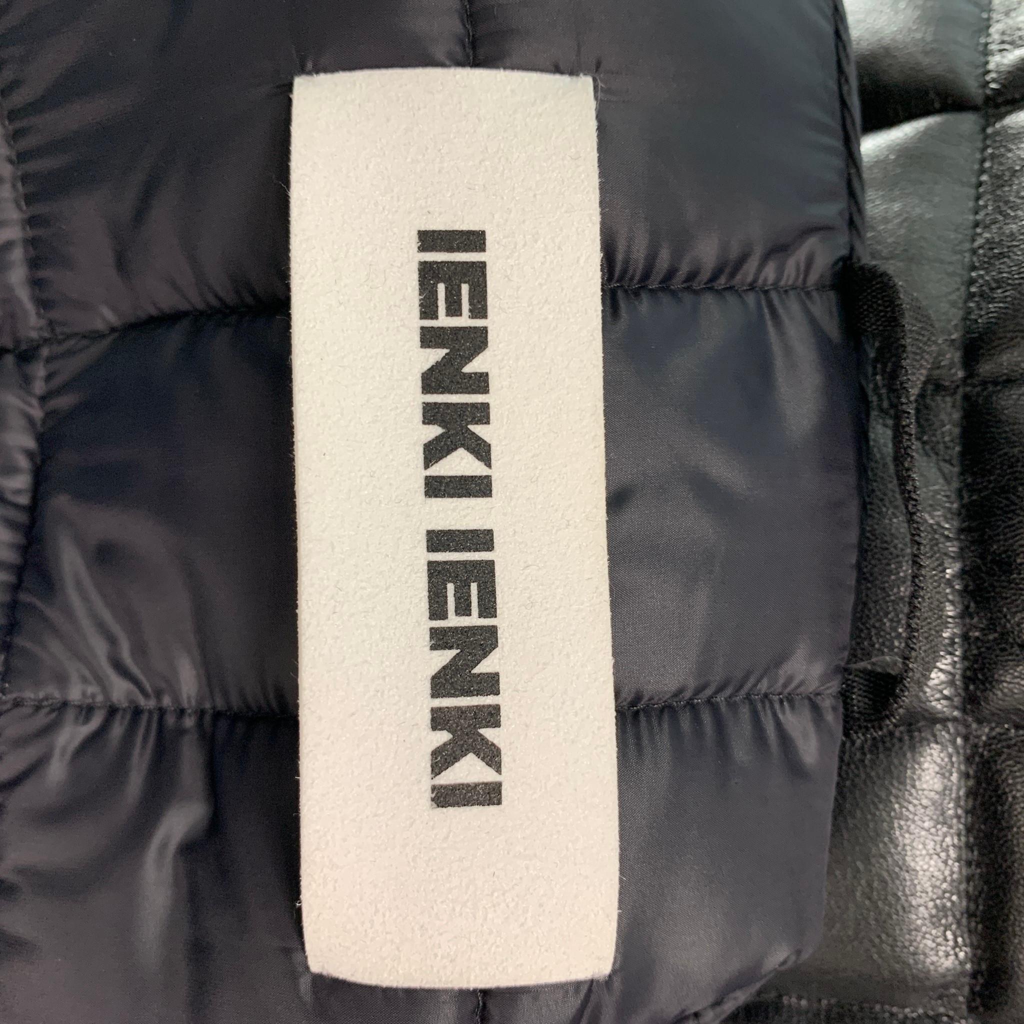 IENKI IENKI Size XS Black Polyester Blend Quilted Faux Leather Jacket 2