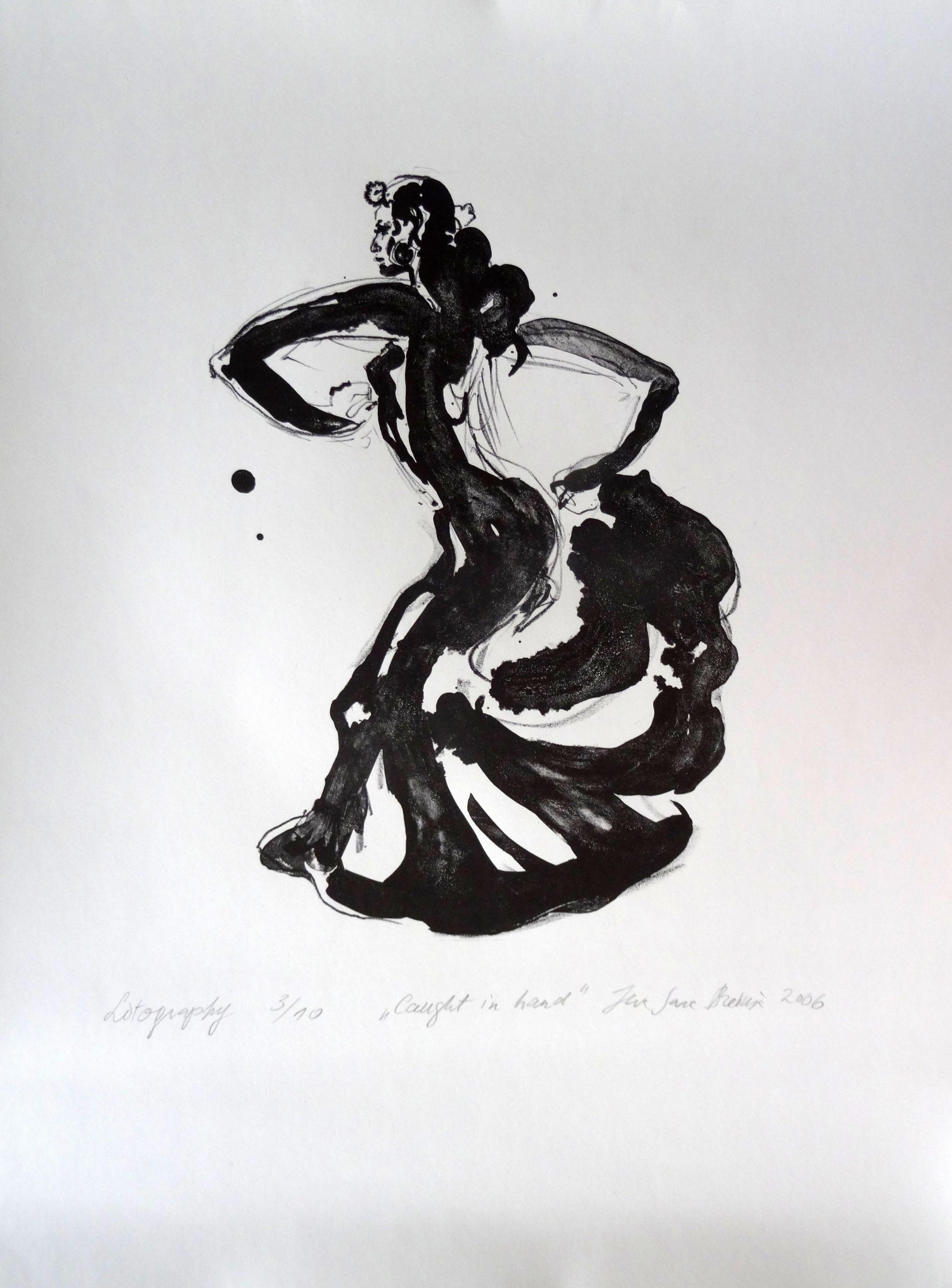 Ieva Sara Breiksa Portrait Print - Caught in hand. Dancer. 2006. Paper, lithography, 72x54.5 cm