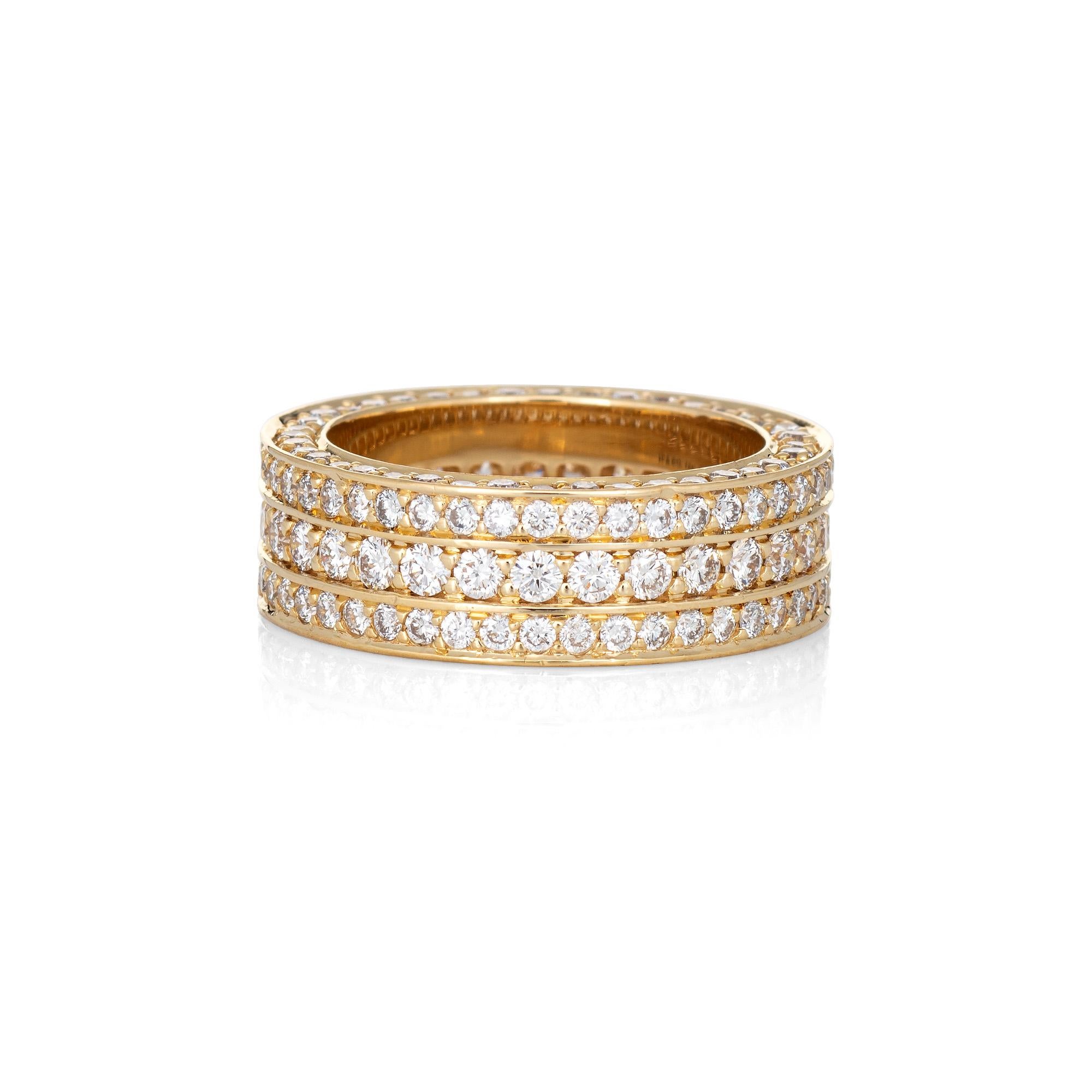 Stylish Millo Enzo diamond eternity ring crafted in 18 karat yellow gold. 

Round brilliant cut diamonds total an estimated 3.50 carats (estimated at H-I color and VS2-SI1 clarity). 

The ring is made by IF & Co, a Los Angeles based jeweler known