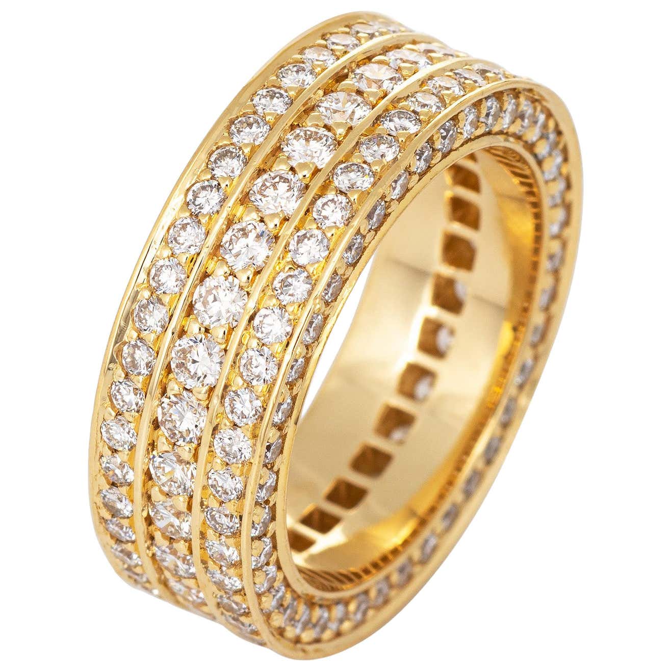 IF and Co Massimo 1 Row Diamond Eternity Ring 7 Estate 18k Gold Ben