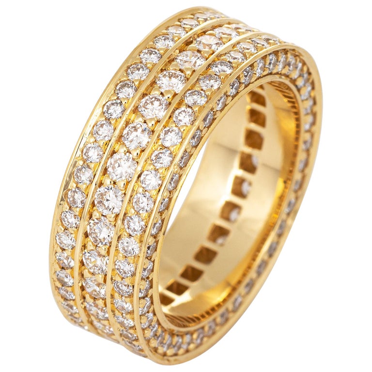 IF and Co Massimo 1 Row Diamond Eternity Ring 7 Estate 18k Gold Ben ...