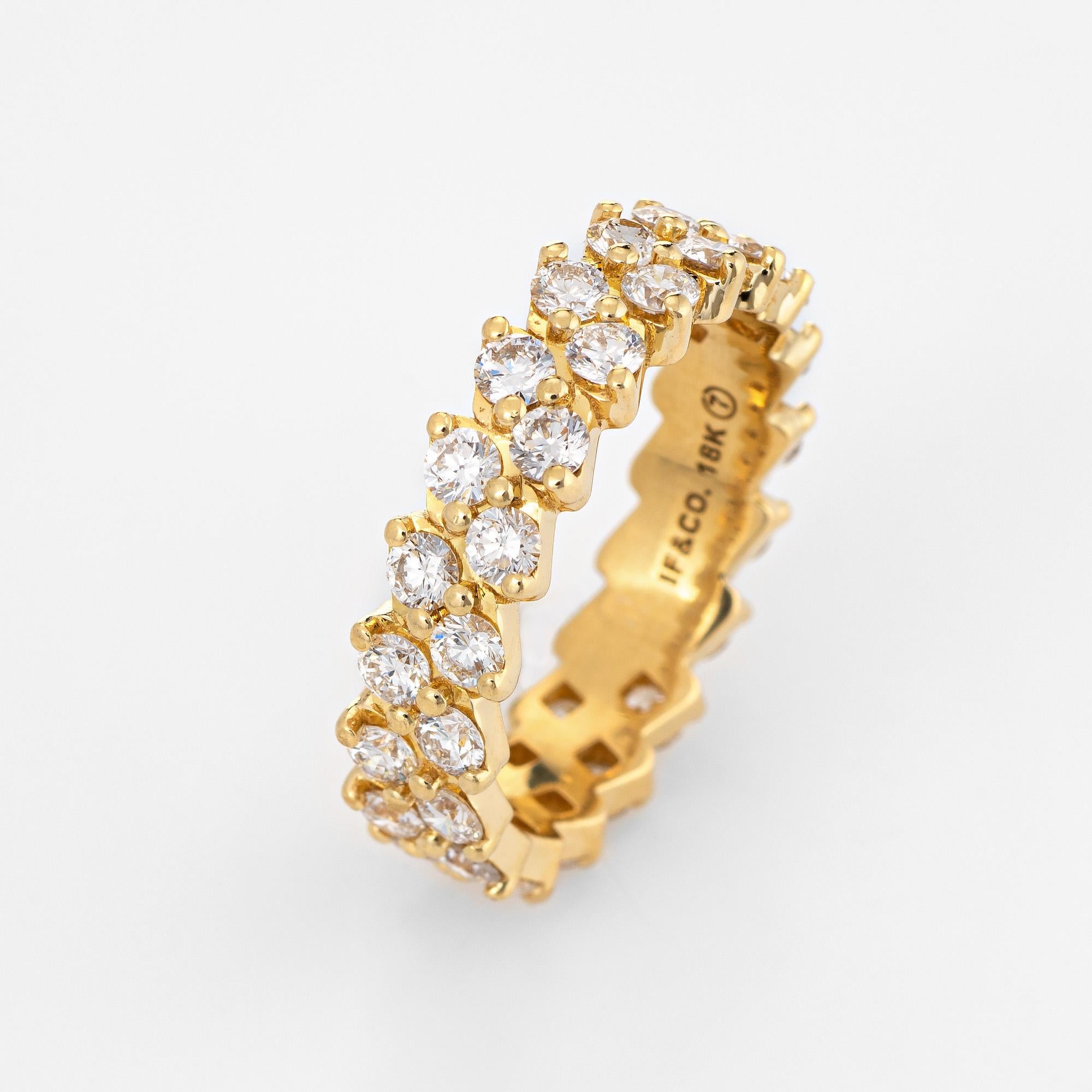 Stylish Millo Enzo diamond eternity ring crafted in 18 karat yellow gold. 

Round brilliant cut diamonds total an estimated 2.25 carats (estimated at H-I color and VS2-SI1 clarity). 

The ring is made by IF & Co, a Los Angeles based jeweler known