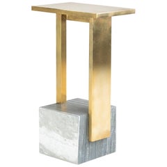 If Table III, Brass and Marble, Signed Noro Khachatryan