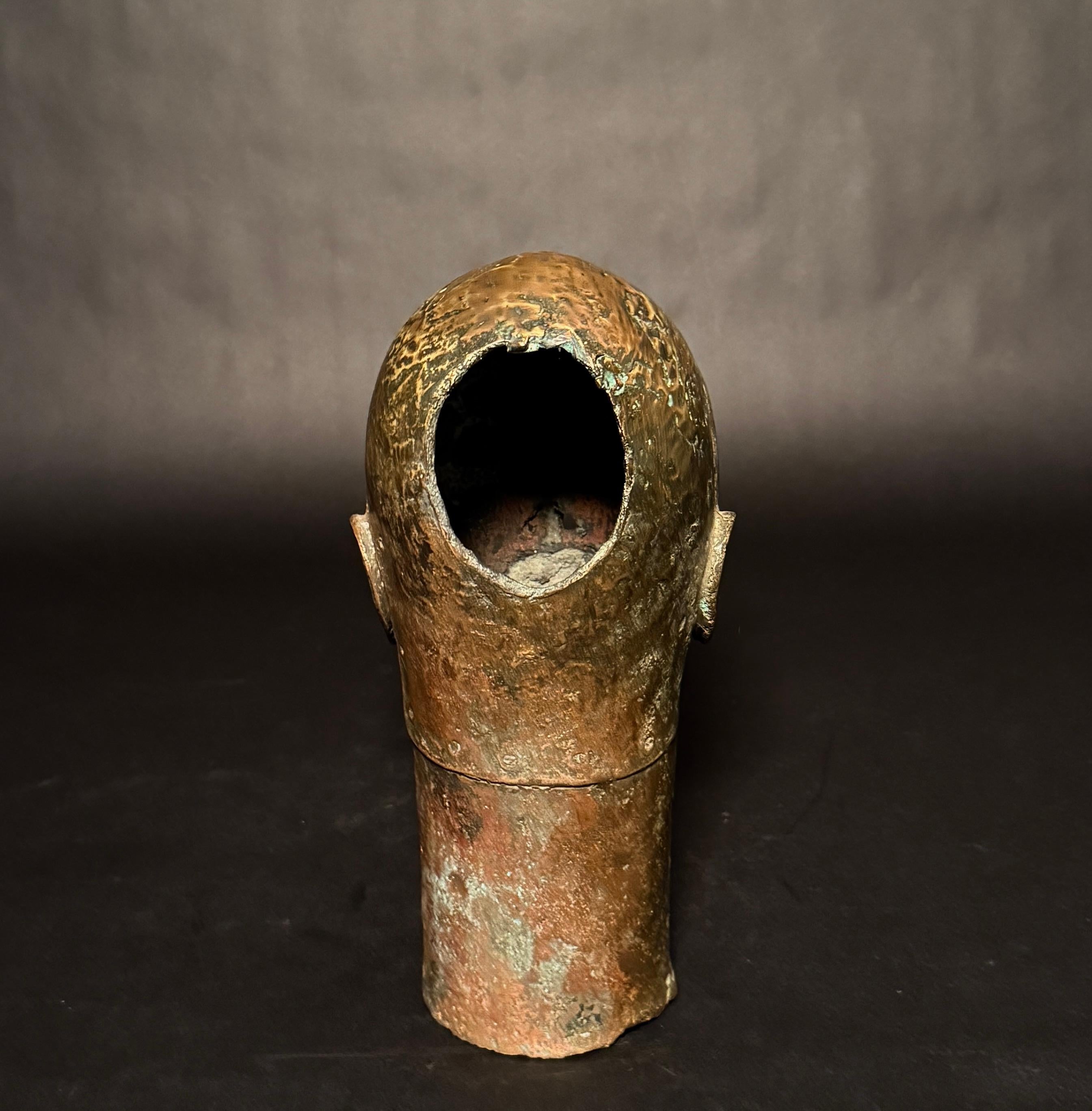 Patinated Ife-Style Yoruba Bronze Portrait Head, Nigeria For Sale