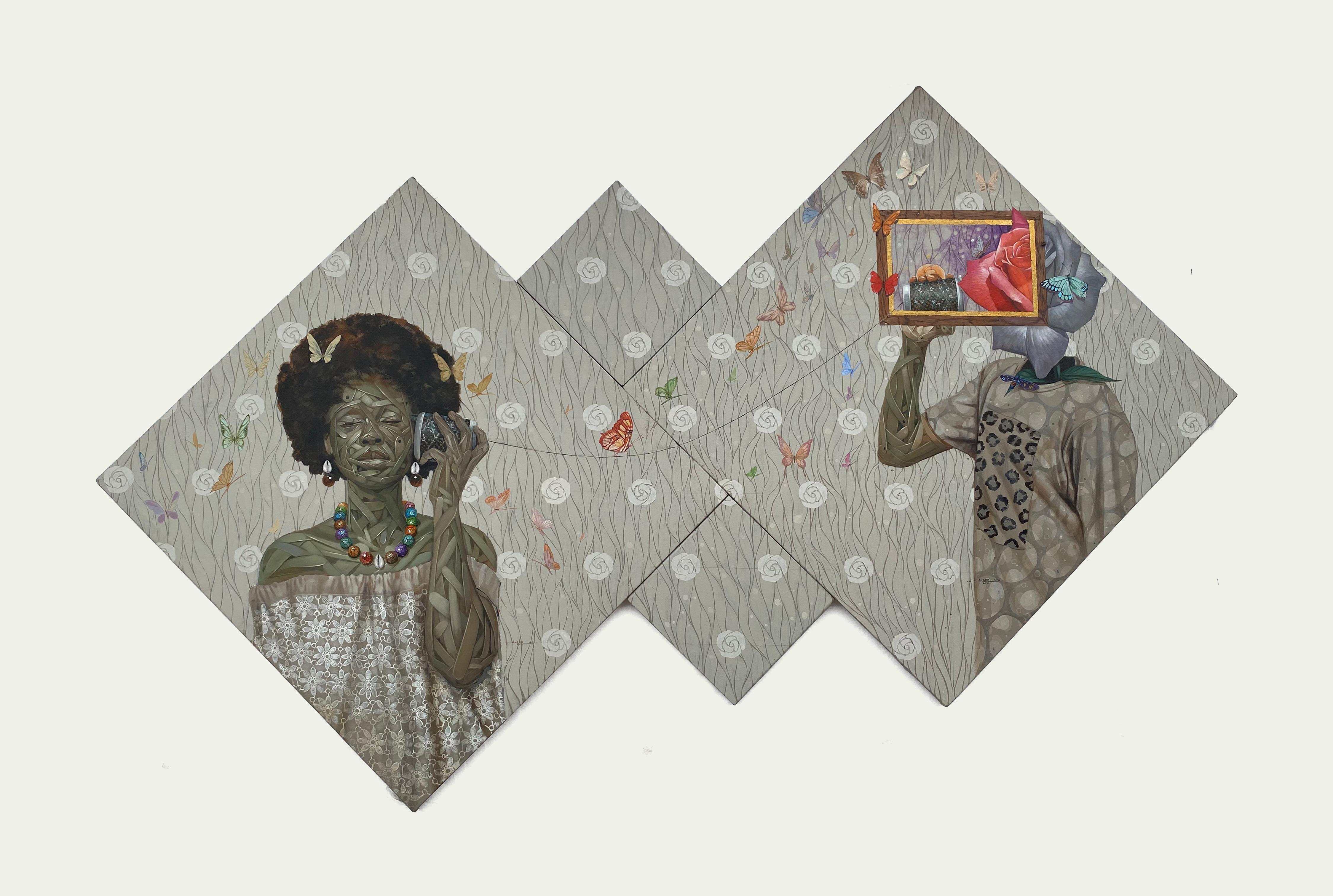Ifeoluwa Alade Portrait Painting – „Fragrance“, Gemälde in Mischtechnik