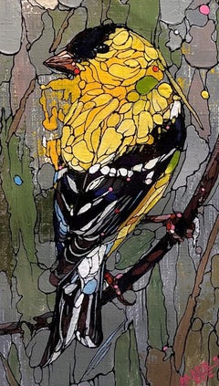 "Goldfinch" (2022) By Ifeoluwa Alade, Original Acrylic Painting