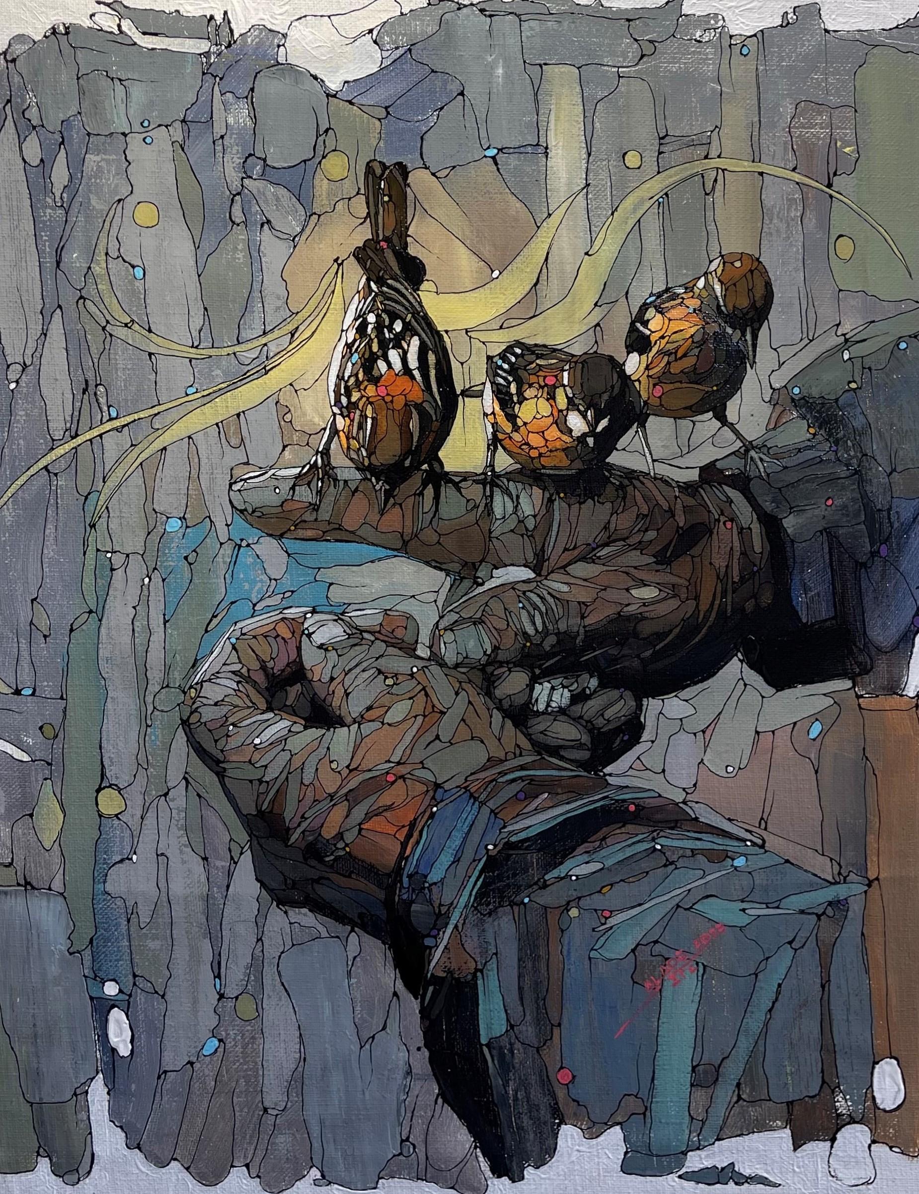 "Grande festa" (2023) di Ifeoluwa Alade, Pittura acrilica originale