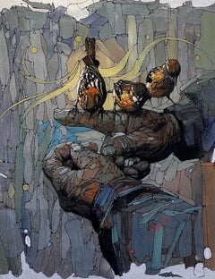 "Gran festín" (2023) de Ifeoluwa Alade, Pintura acrílica original