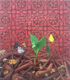 "Luce nelle tenebre (II)" - Pittura botanica in acrilico e fosforescente