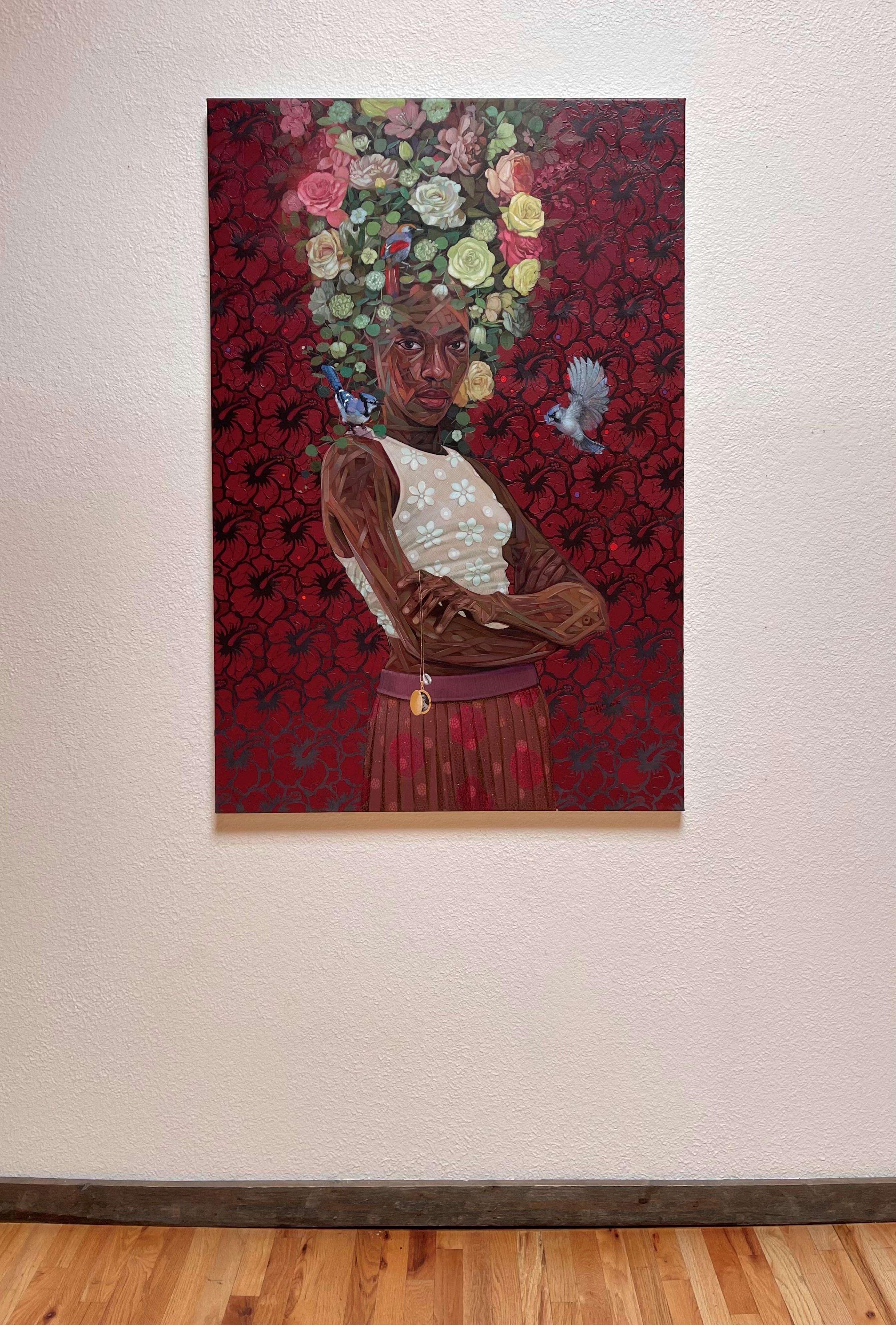 „Nest IV“, Acrylgemälde – Painting von Ifeoluwa Alade