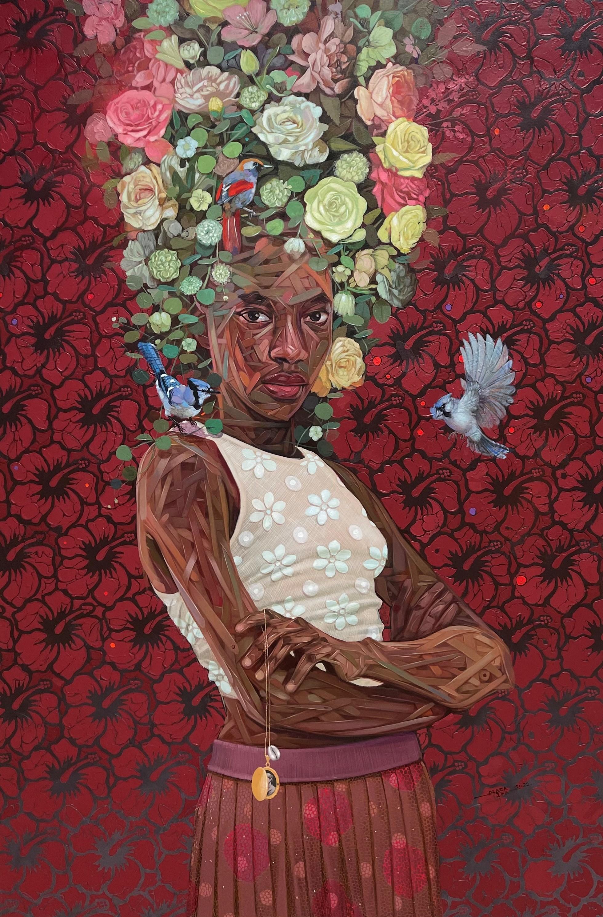 Ifeoluwa Alade Portrait Painting – „Nest IV“, Acrylgemälde