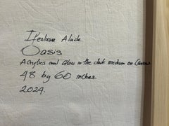 "Oasis" - Acrylic Figurative Portrait With Butterflies and Floral Motifs