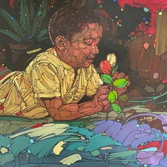 "Semilla de amor II" (2024) de Ifeoluwa Alade, Pintura acrílica original