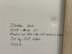 "Still I Rise (1)" - Acrylic Figurative Portrait With Butterflies and Vines