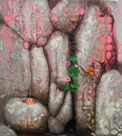 « L'or dans la grotte de Gadara » par Ifeoluwa Alade, peinture acrylique originale