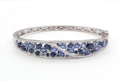 IFFY 14k Weißgold Saphir Diamant Armreif Armband