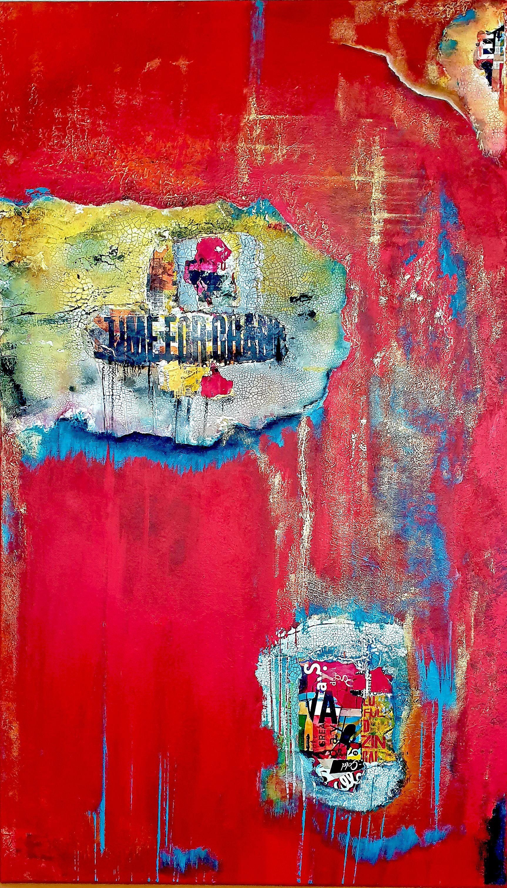 Ifigenia christodoulidou Abstract Painting - 'Time for change' Large abstract acrylic painting, Painting, Acrylic on Canvas