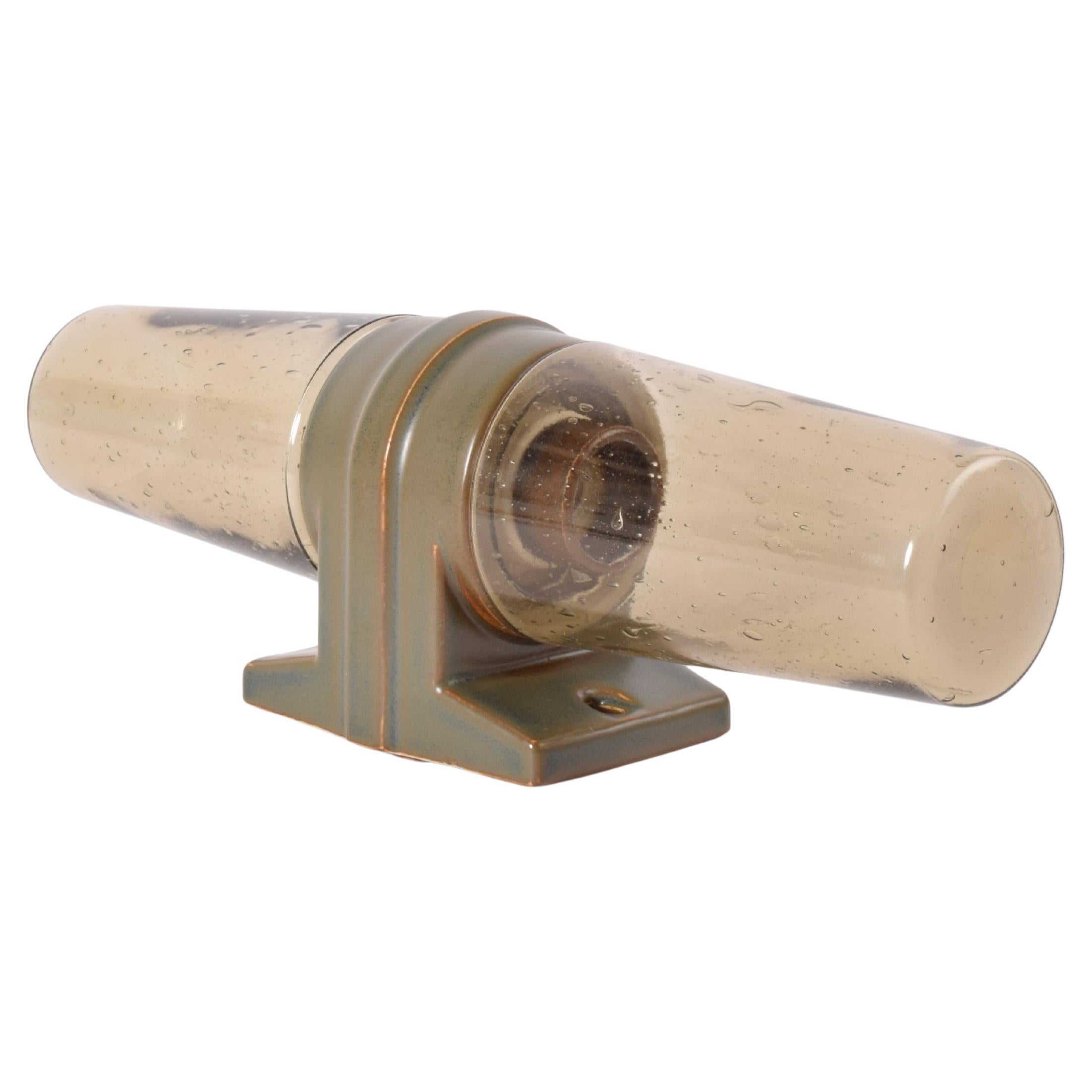 Ifö Suecia Lámpara doble de pared Caqui, Brutalista Lámpara de baño moderna años 70