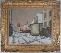 Paris : Winter in Montmartre - Original oil on canvas, Signed (Utrillo)