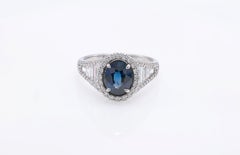 IGA Certified 1.61 Carat Siam Vivid Blue Sapphire Ring