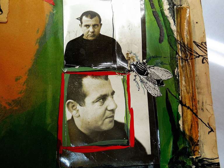 Pittura israeliana a tecnica mista, collage di foto astratte surrealiste Tumarkin in vendita 6