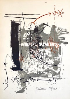 Lithographie d'art graffiti moderniste abstrait israélienne de Tumarkin « Broken Hour » (heure de broche)