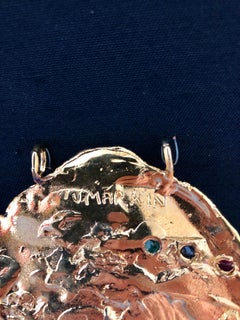 Gilt Bronze Sculpture Brooch Wearable Art Israeli Tumarkin Abstract Surrealist